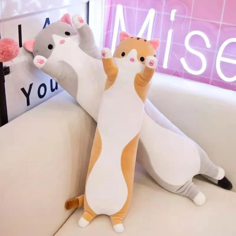 Cute Cat Plush Pillow, Ultra Soft Huggable Nap Pillow for Girls Kids, Perfect Birthday Christmas, Stuffed Animal Sleeping Pillow