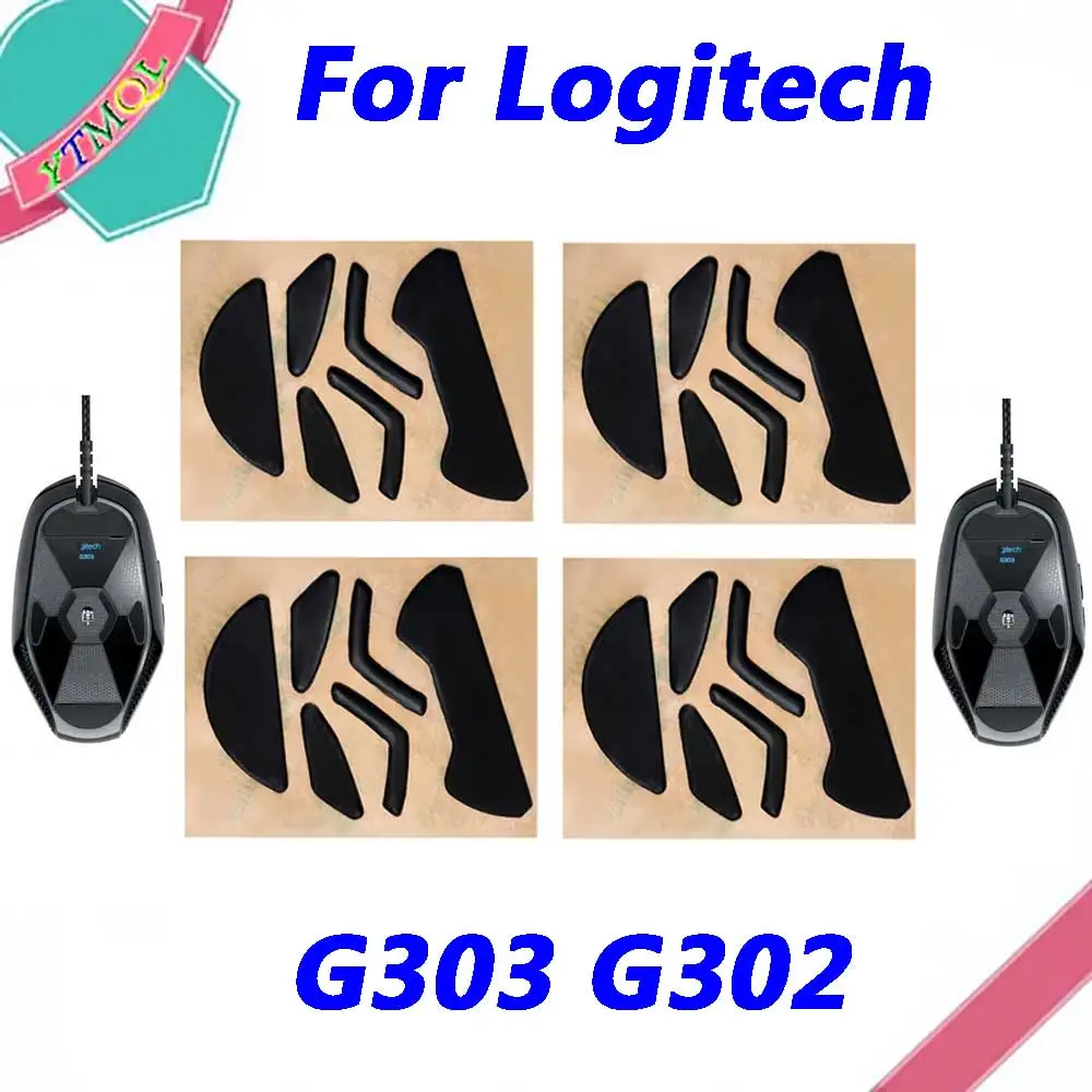 

Hot sale 20set Mouse Feet Skates Pads For Logitech G303 G302 wireless Mouse White Black Anti skid sticker replacement Connector