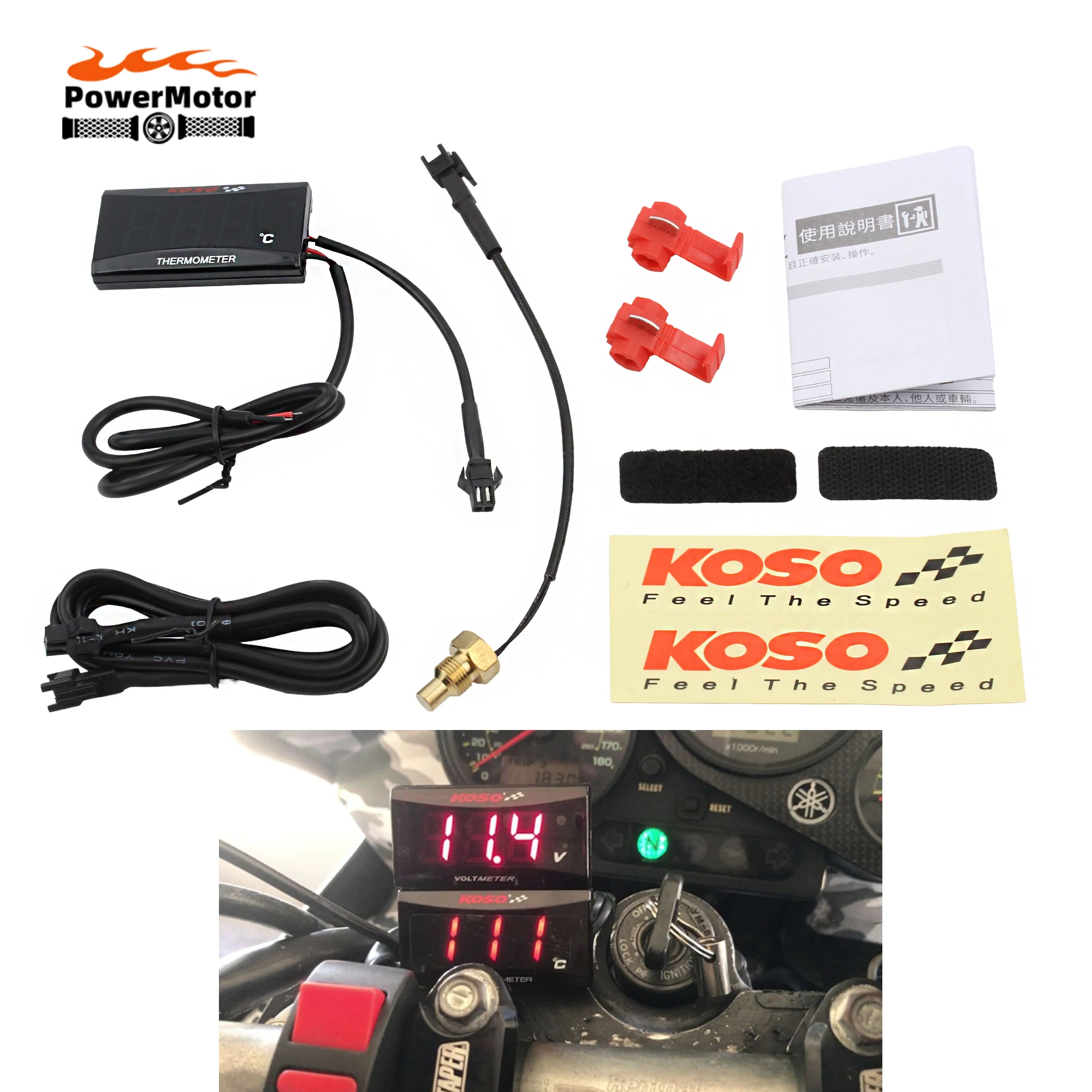 

Enduro For KOSO JOG DIO Motorbike Water Temp Thermometer Instruments Universal Digital Display Meter Gauge Sensor Adapter