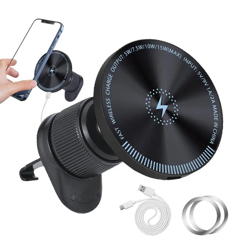 Suporte magnético para telefone para carro, multifuncional, sem fio, adaptador de carregador rápido, elegante, portátil, suporte para celular