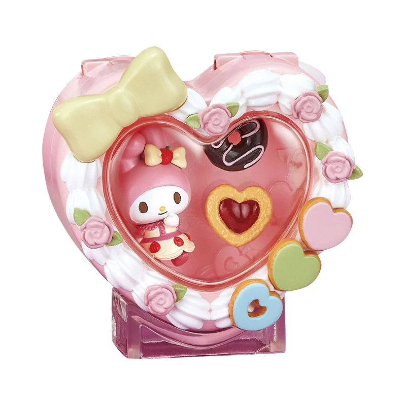 Rement Sanrio My Melody & Kuromi Makeup Box Miniatuur Scène Collectie Simulatiemodel Speelgoed Blind Box Cadeau voor meisjes Kerstmis