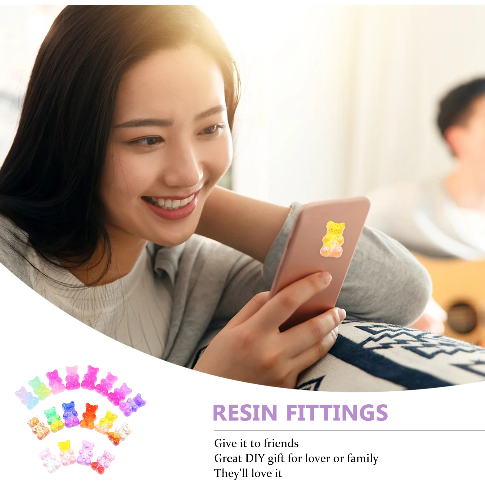 

50Pcs Creative Resin DIY Accessories Craft Charms Phone Case Decoration Jewelry Ornaments Phone Case Charm