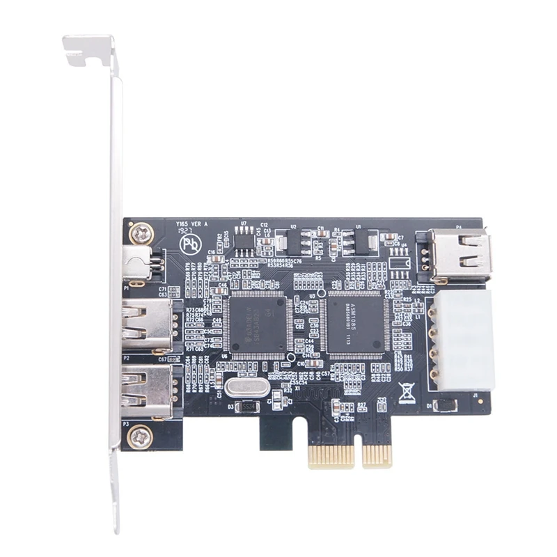 PCI-E 1X IEEE 1394A 4-портовый (3+1) адаптер Firewire 1394 A Pcie с 6-контактным кабелем IEEE 1394 для настольных ПК