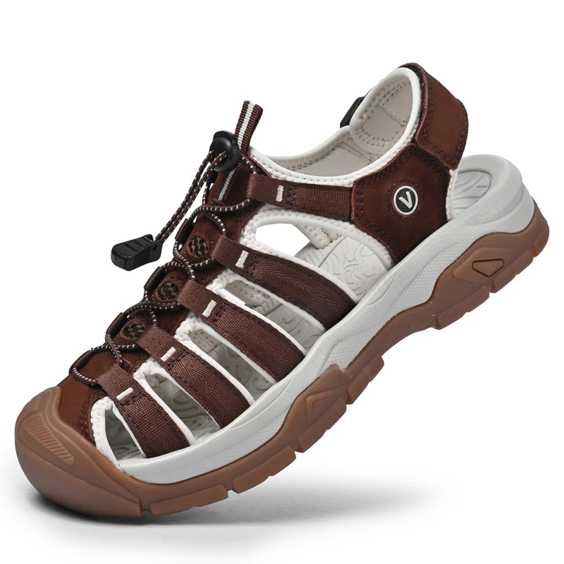Summer Genuine Leather Women's Sandals Comfortable Sandals 2026 New Designer Sneakers Lightweight Outdoor Women Beach Sandals