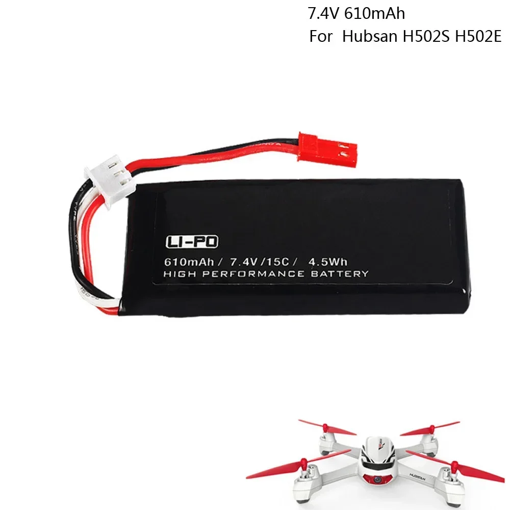 7.4V 610mAh 15C Lipo battery with USB Charger for Hubsan X4 H502S H502E H216A RC Quadcopter Drone Spare Parts