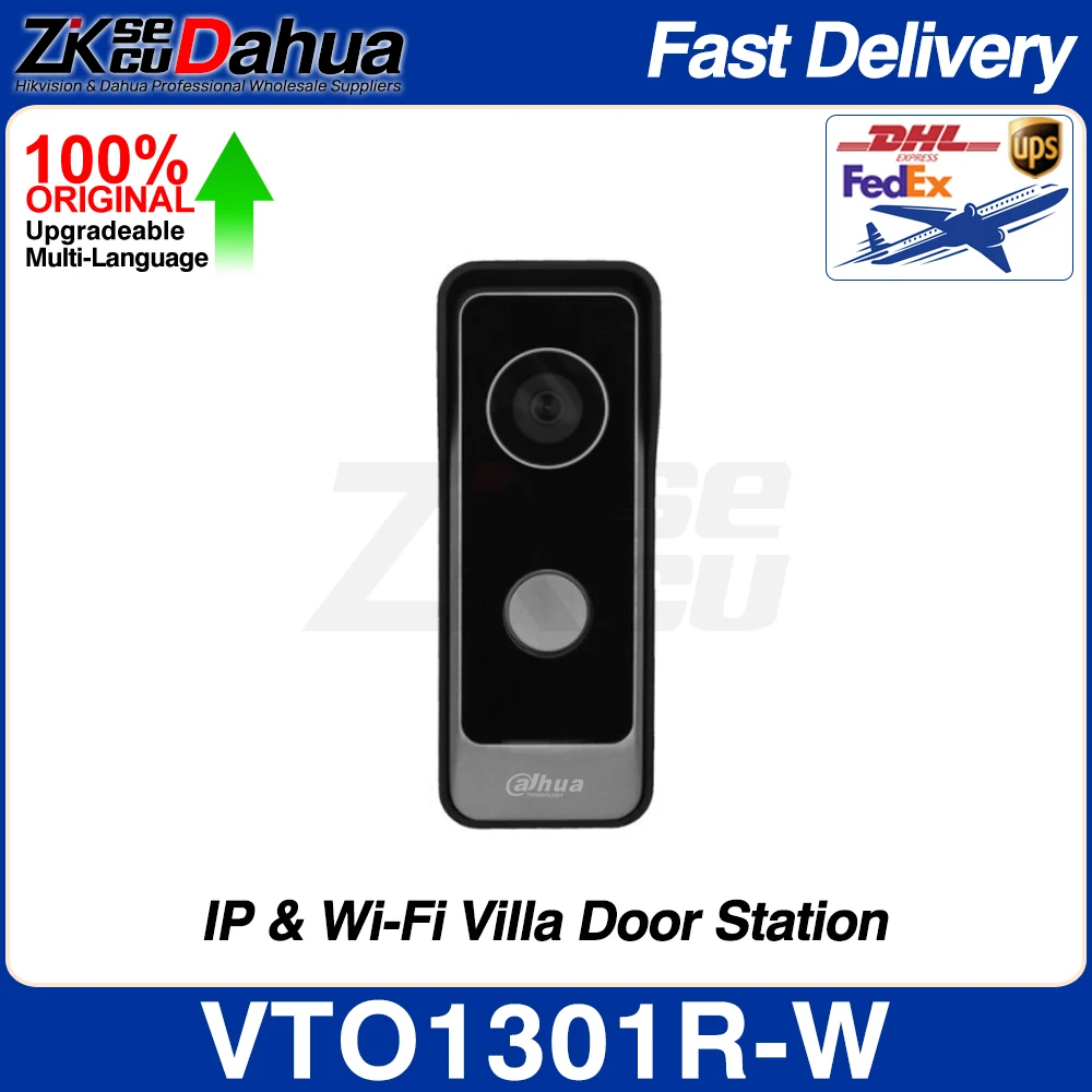 Dahua VTO1301R-W WiFi Video Doorbell 2MP POE IP Villa Door Station Indoor Surface Mounted Built-in Speaker 2-Way Audio IP65 IK10