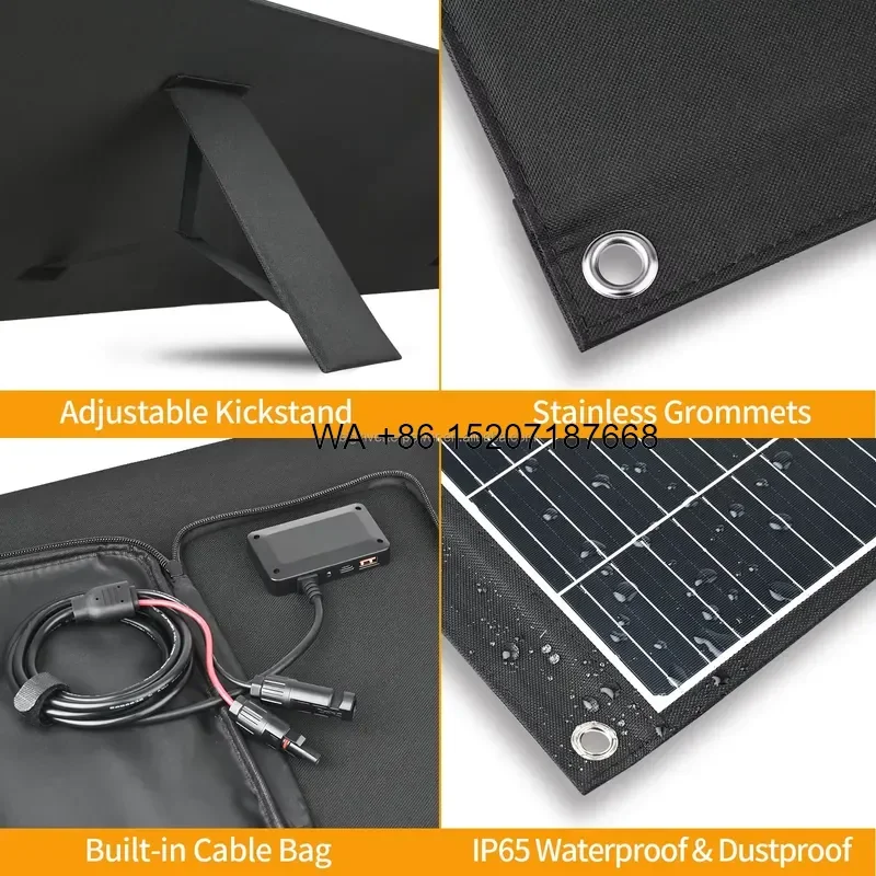 Wmwmnu 200W Foldable Solar Panel Monocrystalline Portable Solar Charger for Energy Storage Power Station Wholesale