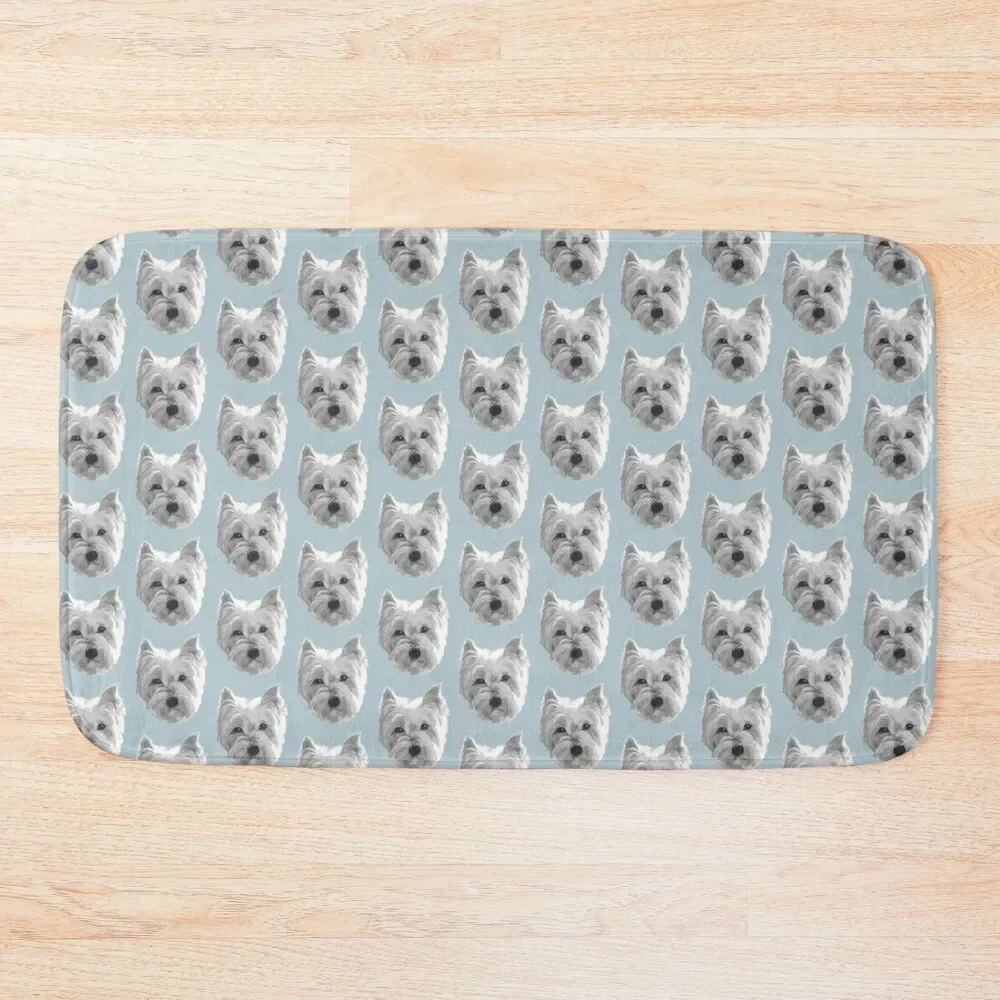 Westie Wonder~ Black and white Bath Mat Floors For Bathroom And Toilet Mat