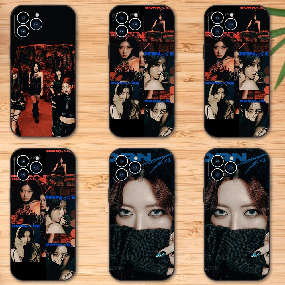 Korea Kpop I-Itzy born to be Phone Case for iPhone 12 11 13 14 15 16 Max Pro Plus Black Soft Silicone Cover