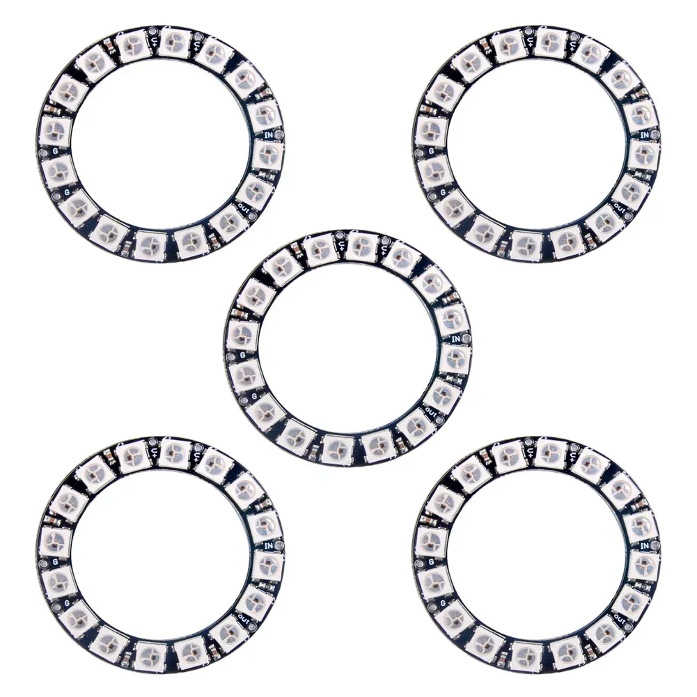 WS2812B 5050 RGB LED Ring 7/8/12/16/24/60 Bits Lamp Licht met geïntegreerde drivers WS2812 voor Arduino Raspberry Pi