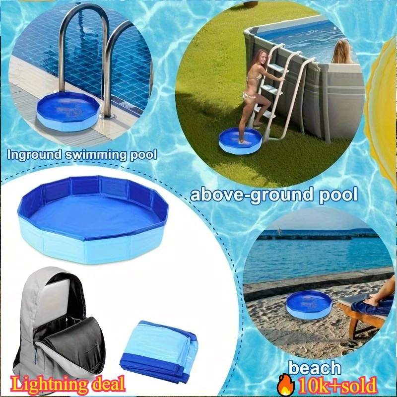 1 Portable Foldable Foot Bath, Suitable for Pool Entrance - Foldable PVC Foot Care Essential Cleaning Accessory