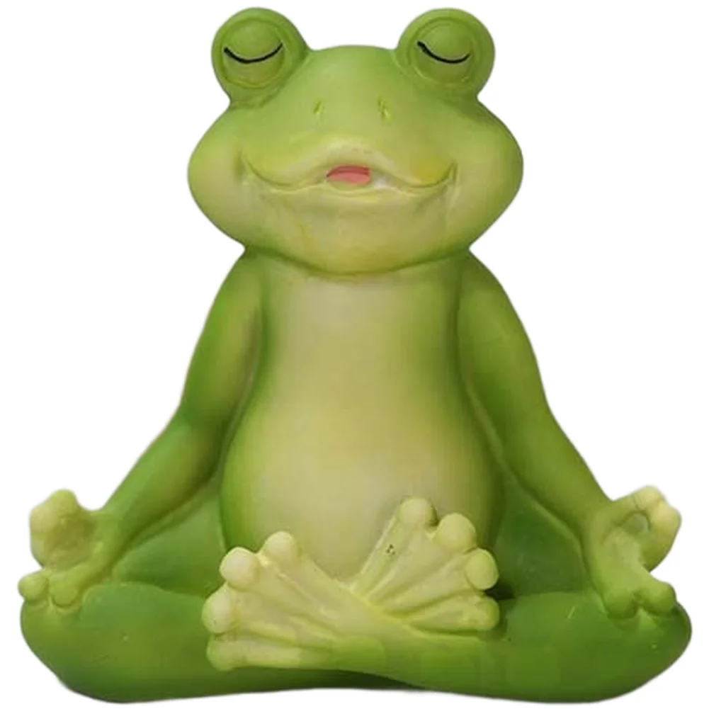 Green Synthetic Resin Yoga Frog Ornament European Aesthetic for BookFor Shelf Cabinet Sideboard Home Decor Display