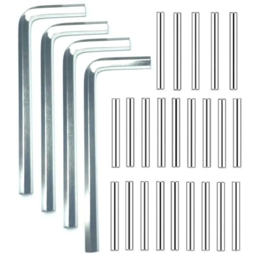 Spring Hinge Tension Pin Replacement Kit.41pcs Stainless Steel Shelf Pins and 4pcs Hex Wrenches, Metal Dowel Pegs Shelf Support