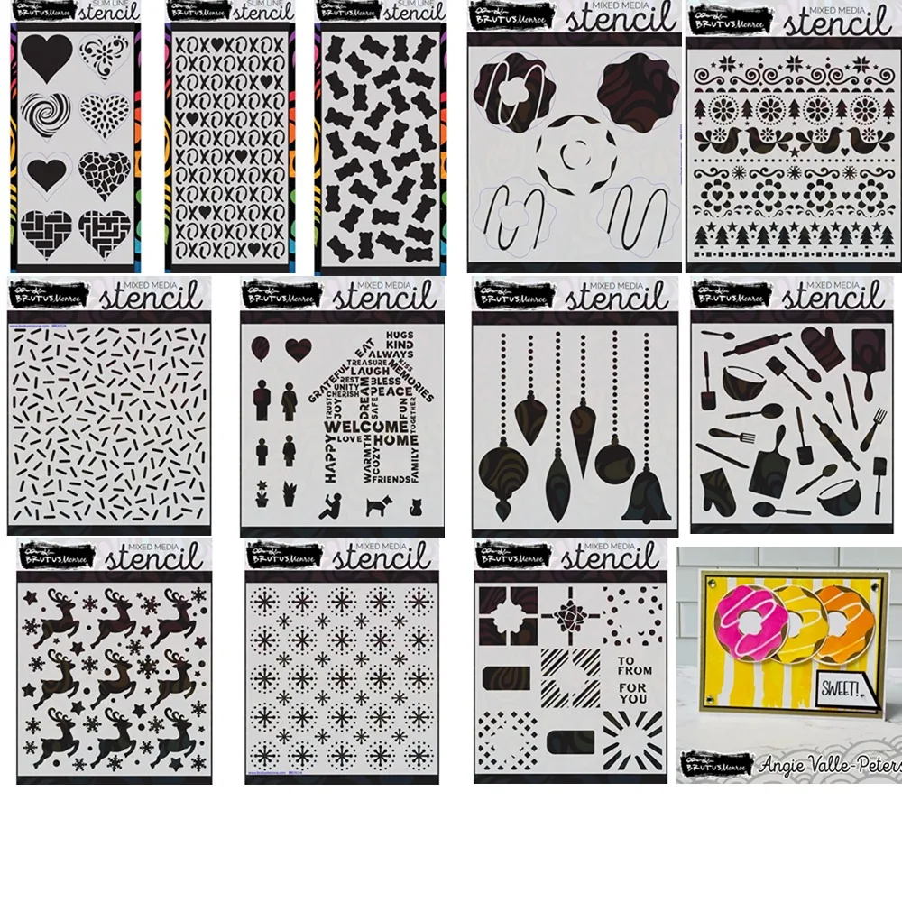 Various Types of Templates Stencils Pattern Graffiti Drawing Tool Spray Painting Template DIY Window Scrapbooking Decor