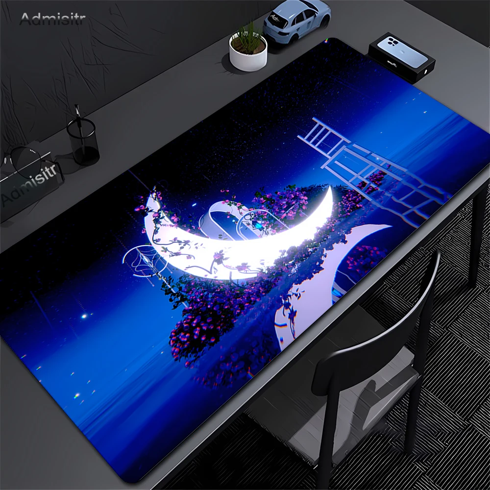 Starry Sky Moon Large Mousepad Mause Pad Mouses Rug Office Accessories Desk Mat Mousepad Keyboard Gaming Pc Mats Large Carpet