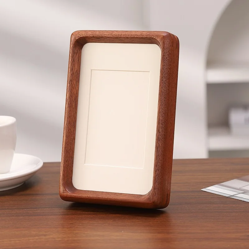 Solid Wood Black Walnut Photo Frame V Style Desktop Display Frame for Family Portraits Durable Picture Frame Home Decor
