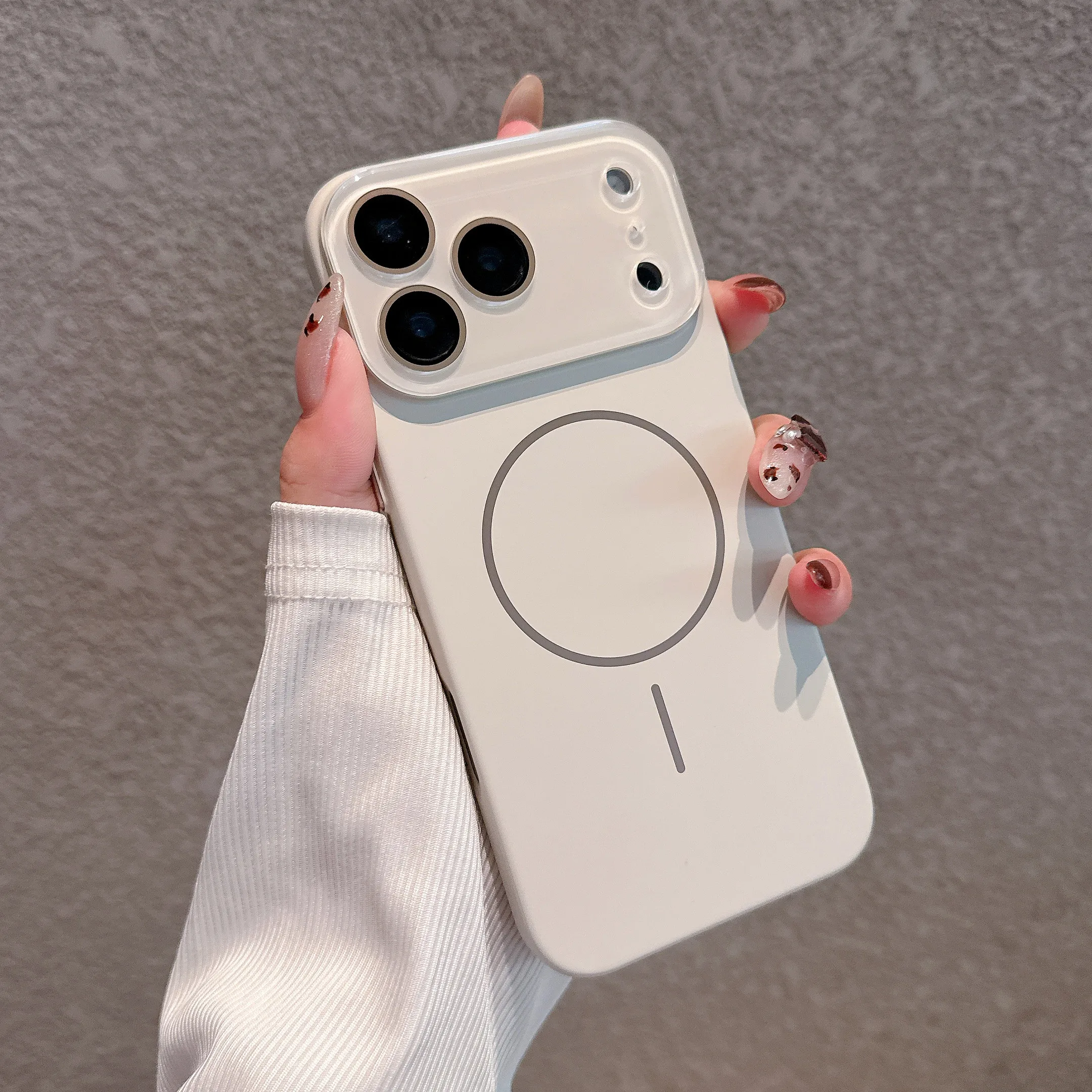 For Iphone 17Promax Soft Magnetic Wireless Charging Compatible Sleek Camera Lens Frame Shockproof Full Body Cover 16 15 14 13