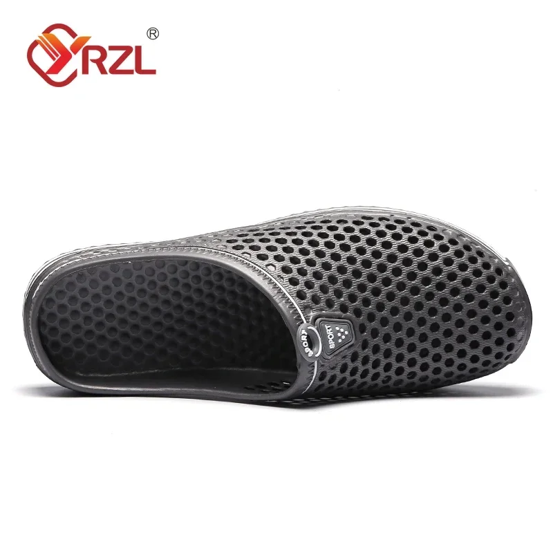 YRZL, zapatos de verano para hombre, sandalias con agujeros para hombre, chanclas huecas transpirables, zuecos, zapatos, zapatillas de playa a la moda, talla grande 45