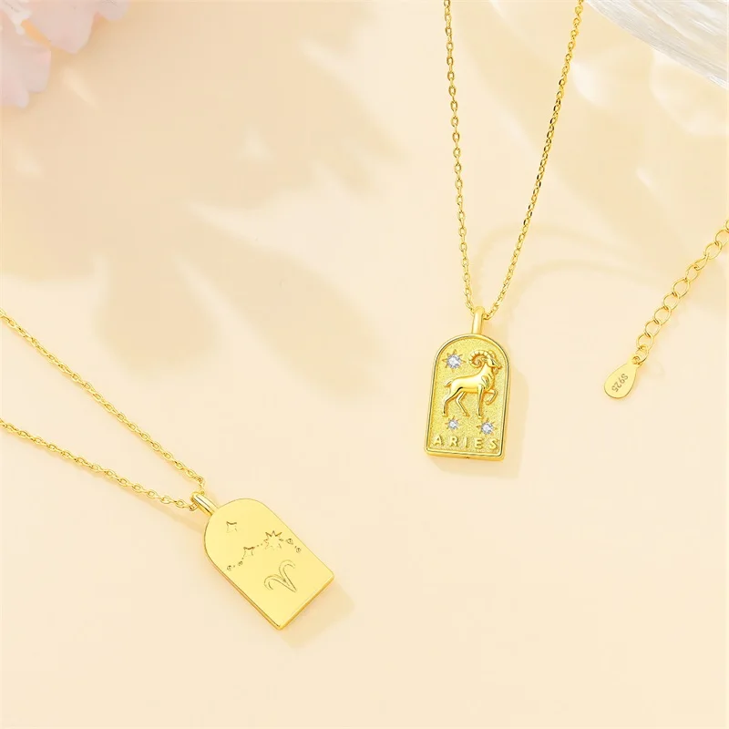 New Necklace 925 Sterling Silver The Twelve Zodiac Signs Zircon Necklace For Women Fashion Anniversary Birthday Jewelry Gifts