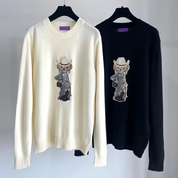 Automne hiver Briti Sle tricoté laine Camere coupe ample pull rond Ne Long Sve femmes Faion haut