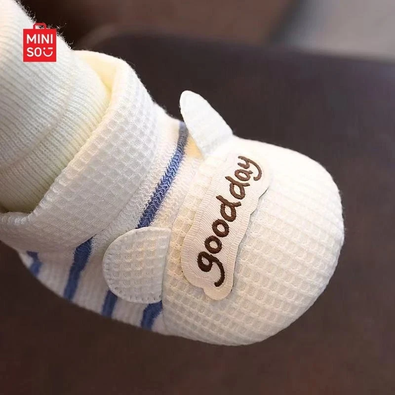 حذاء جورب للأطفال من Miniso 2025، نعل ناعم من القطن غير قابل للانزلاق للمشايات الأولى للأطفال حديثي الولادة من عمر 0 إلى 12 شهرًا #5