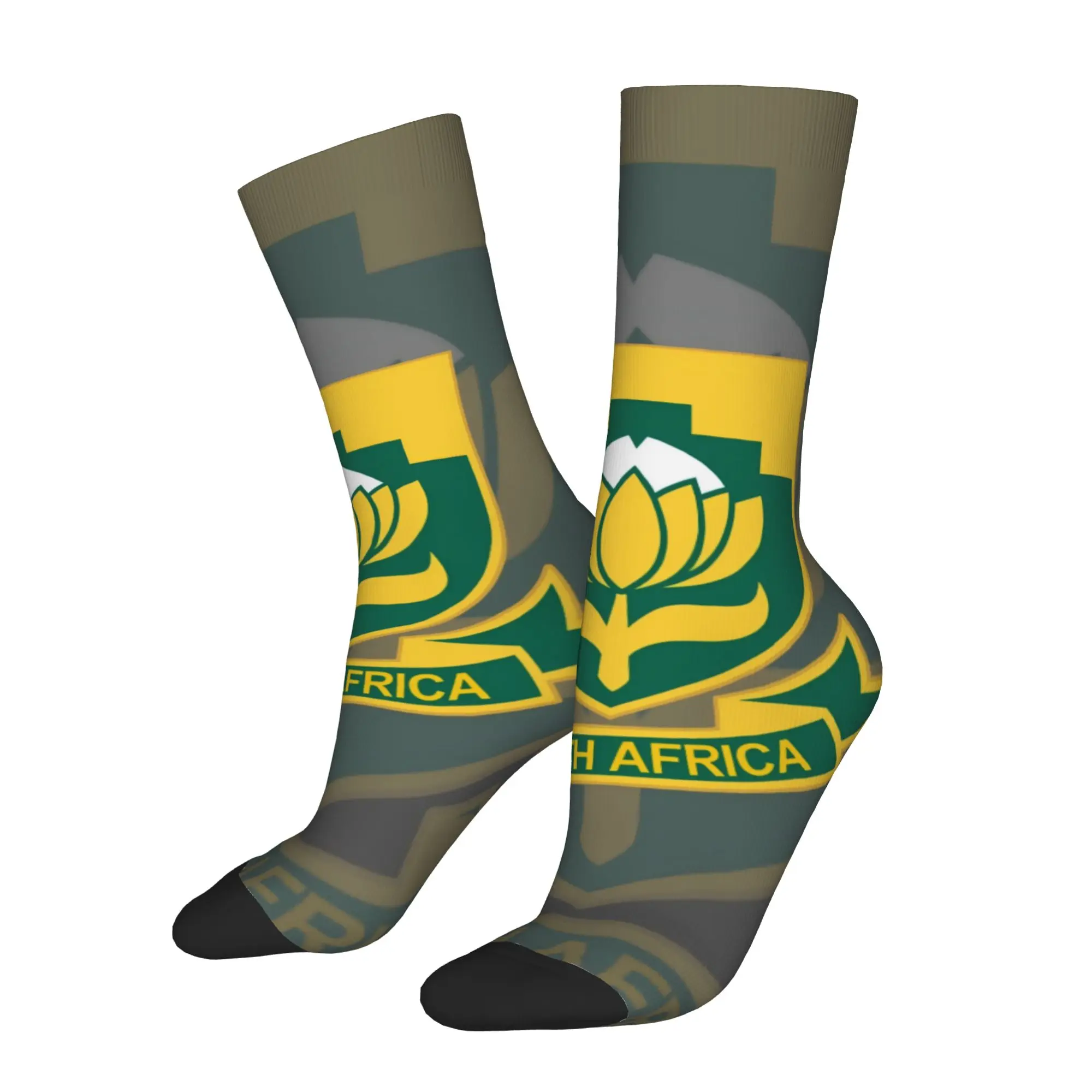 Happy Funny South Africa Vintage Harajuku  Hip Hop Novelty Seamless Crew Sock Match Day Essentials