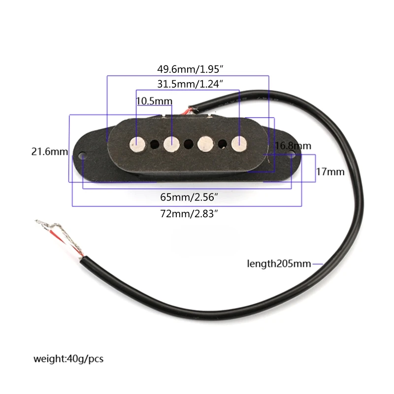 GMB520 Guitar Pickups Single Coil Guitar Replacement Parts Convenient to Use for 4 String Bass Guitar Cigar Box Guitar 24BD