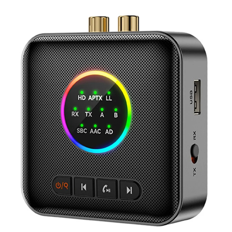 BNVN-AUX 3.5MM USB FM Stereo HIFI Music Bluetooth 5.2 Audio Transmitter Receiver Wireless Adapter LED Display