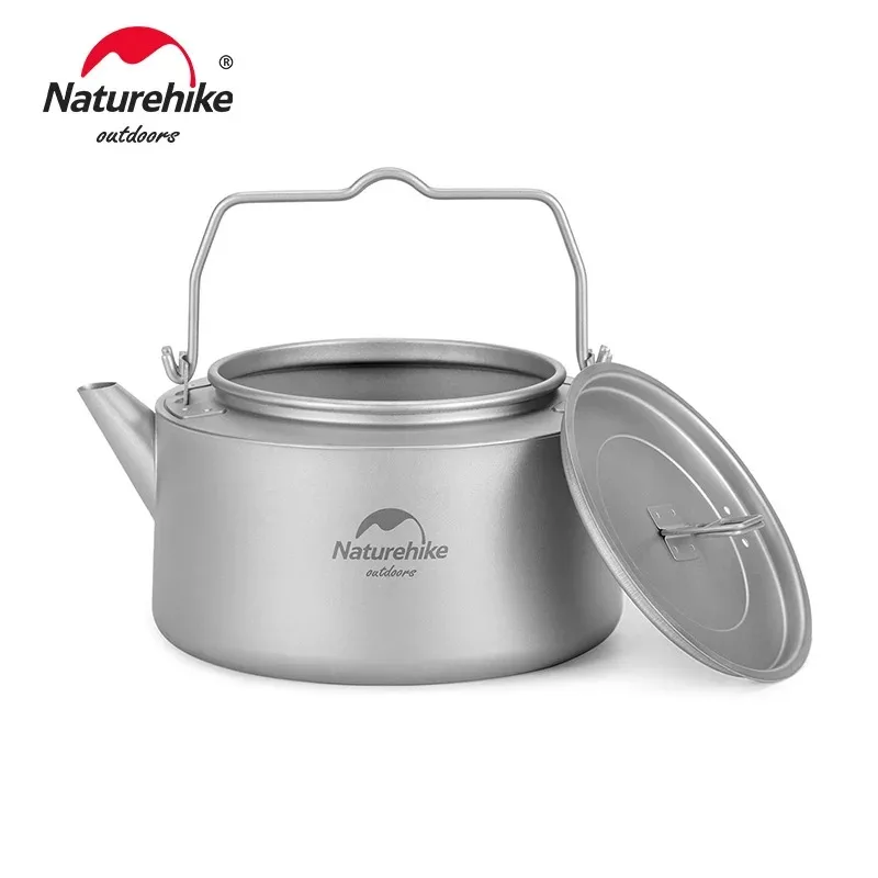 

Naturehike Outdoor Tableware 1L Titanium Water Kettle Ultralight Camping Picnic Boiling Kettle Portable Coffee Maker Tea Pot Set