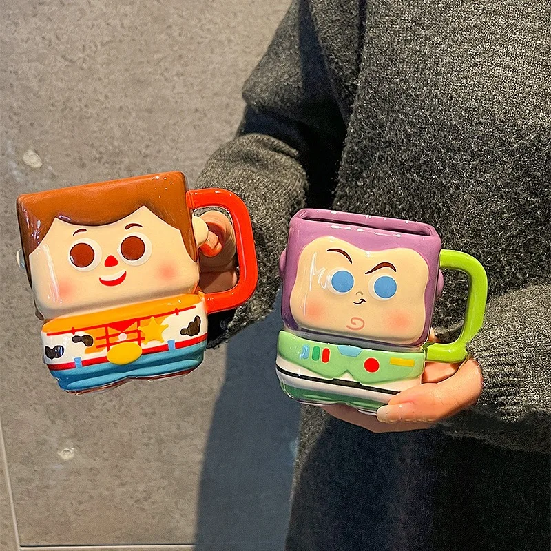 

Cartoon Toy Story Series Creative Ceramic Mug High-quality Square Couple Water Cup Anime Coffee Beverage Breakfast Milk Mugs