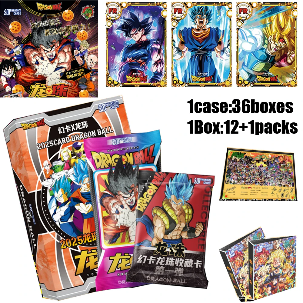 

New Phantom Cards Dragon Ball Collection Cards Anime Son Goku Saiyan Vegeta SSP Game Cards Trading Battle Booster Box Kids Gift