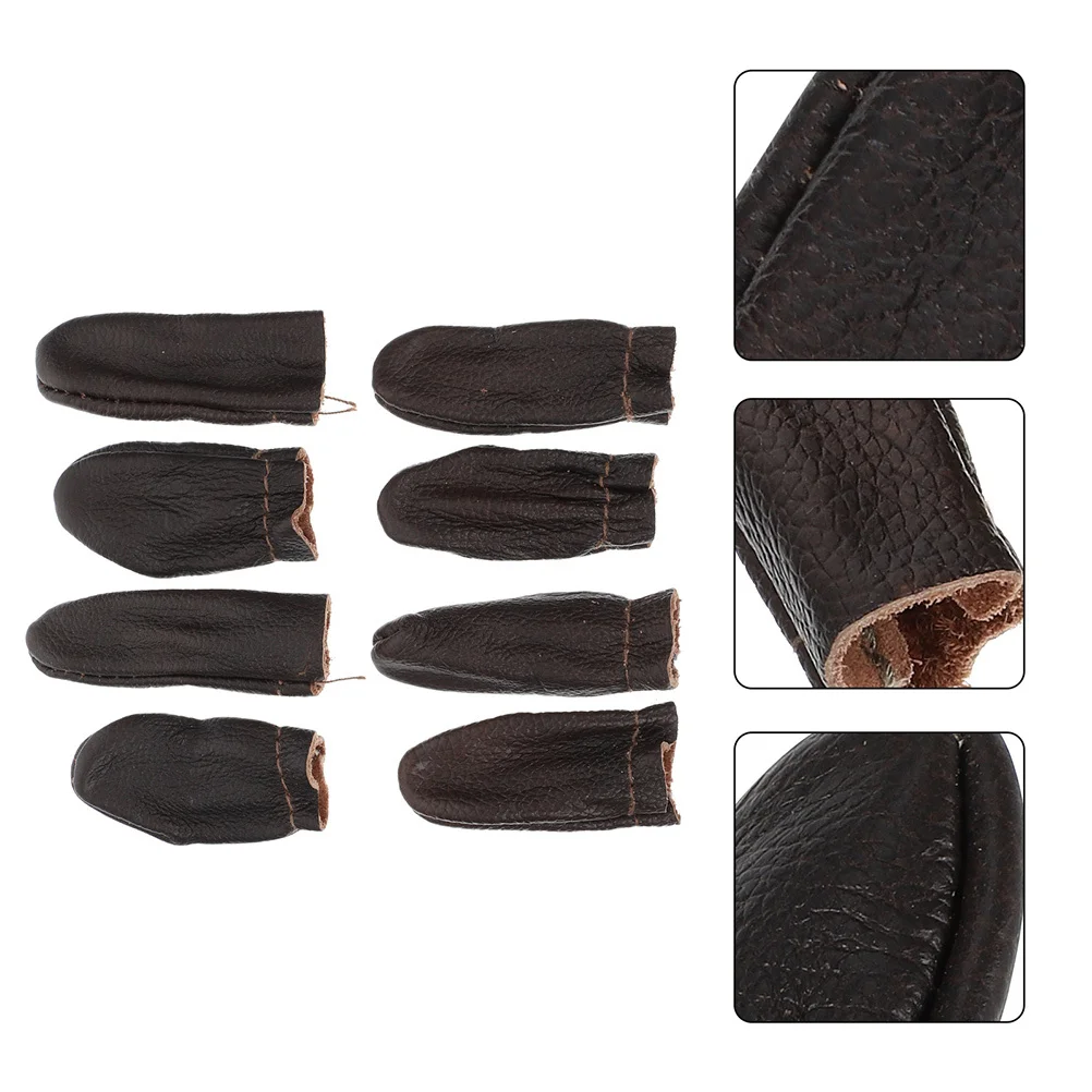 

4Sets Thimble Finger Protector DIY Sewing Cross Stitch Cover Sturdy Durable Easy Use Needle Felting Pad