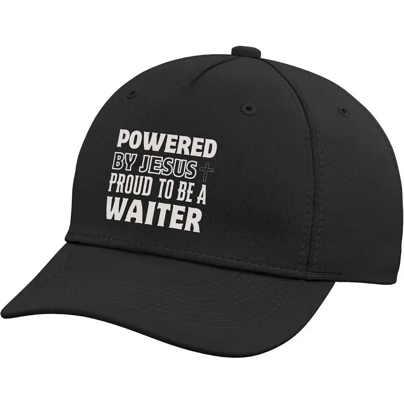 Powered By Jesus Proud To Be Waiter Christian Adjustable Baseball Hat