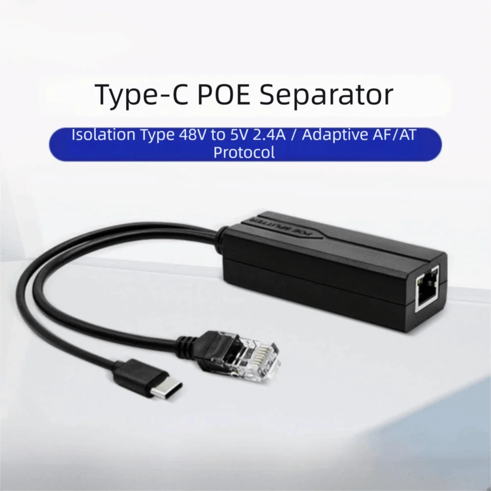100Mbps1000Mbps Gigabit POE Splitter 5V 2.4A 5V 3.5A 48V To 5V Active PoE Splitter IEEE 802.3af Compliant Strong Compatibility