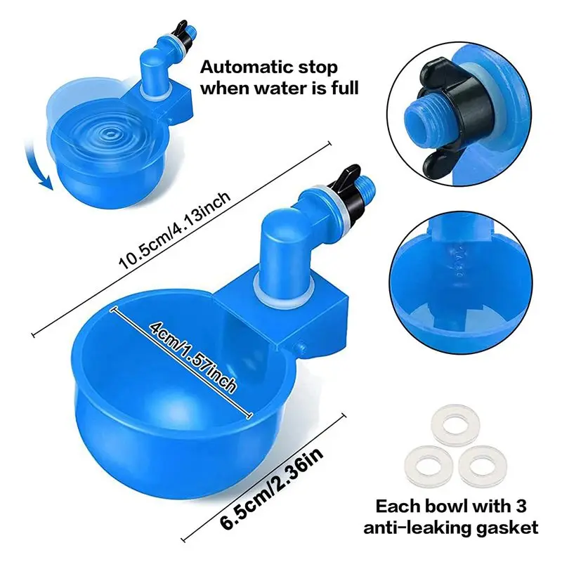 AB09 Chicken Waterer Larger Automatic Chicken Waterer Cups DIY Poultry Chicken Waterer Kit 5 Gallon for Chicken, Duck 12 Pcs