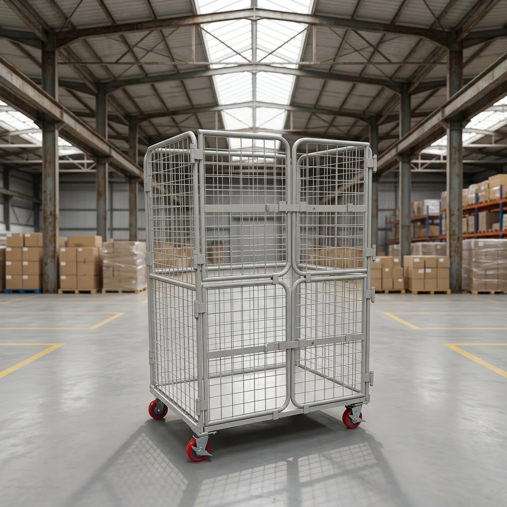 High Capacity Stackable Perforated Metal Stillage Industrial Steel Storage Bin For Logistics And Workshop Organization