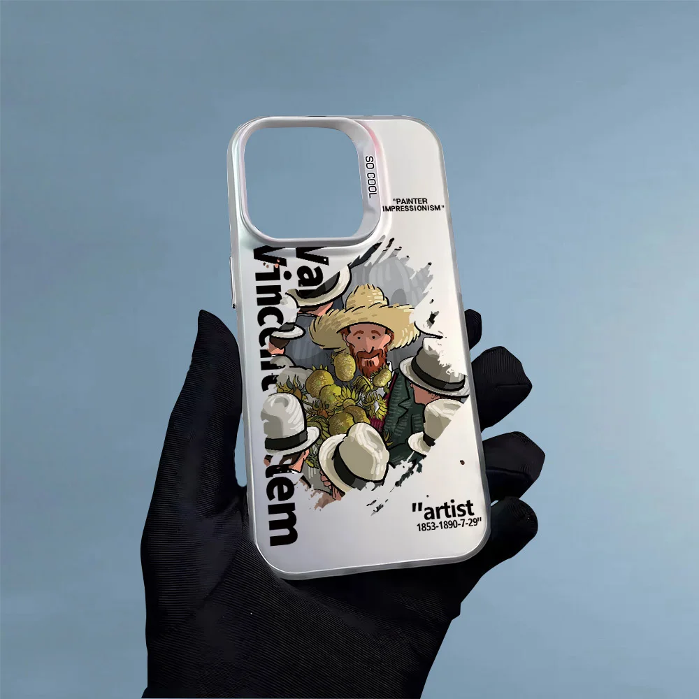 Van gogh casos de telefone à prova de choque 15 pro max casos duro pc caso de telefone tpu smartphone 5g celulares iphone13 cobre celular