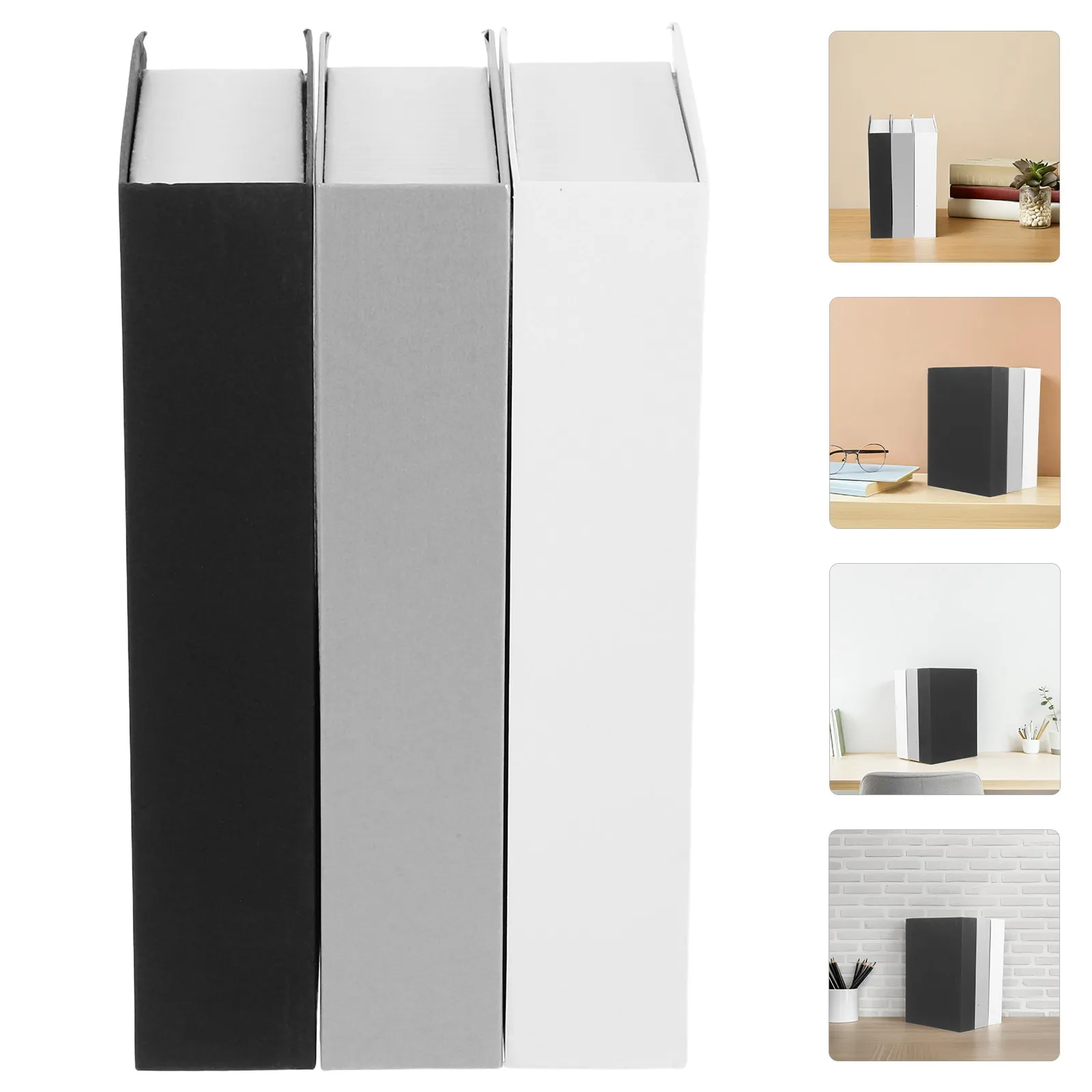 3Pcs Faux Decorative Books Minimalist Blank False Book Set for Table Decor Living Room Shelf Decor Farmhouse Home Office Library