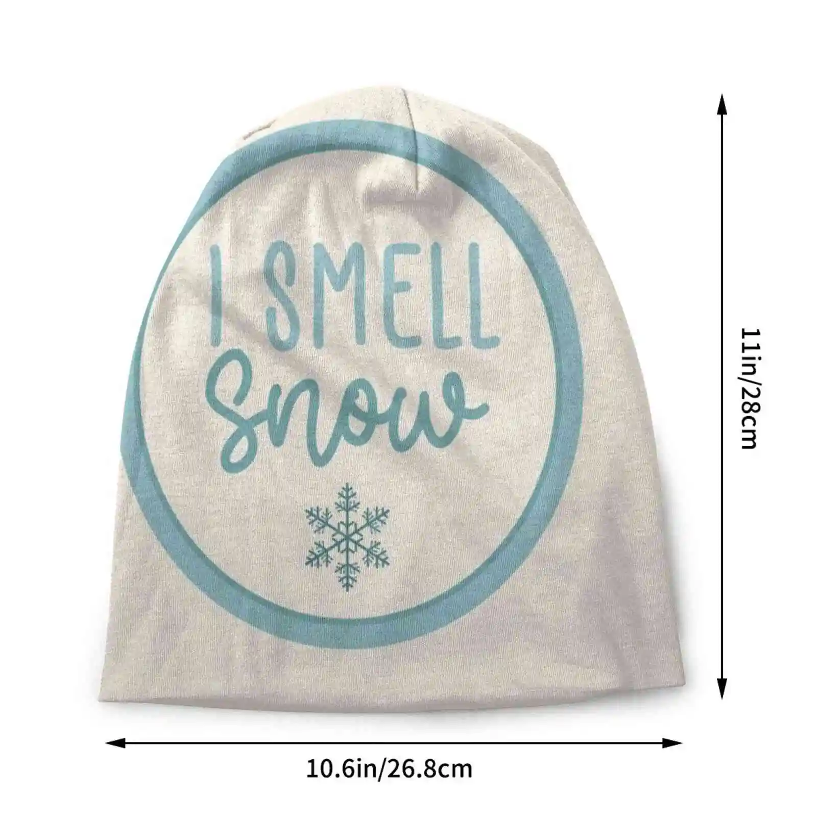 I Smell Snow Blue Typography Snow Flake Season 1 Gg Knitted Hat Warm Beanie Outdoor Caps I Smell Snow Quote I Smell Snowflake I