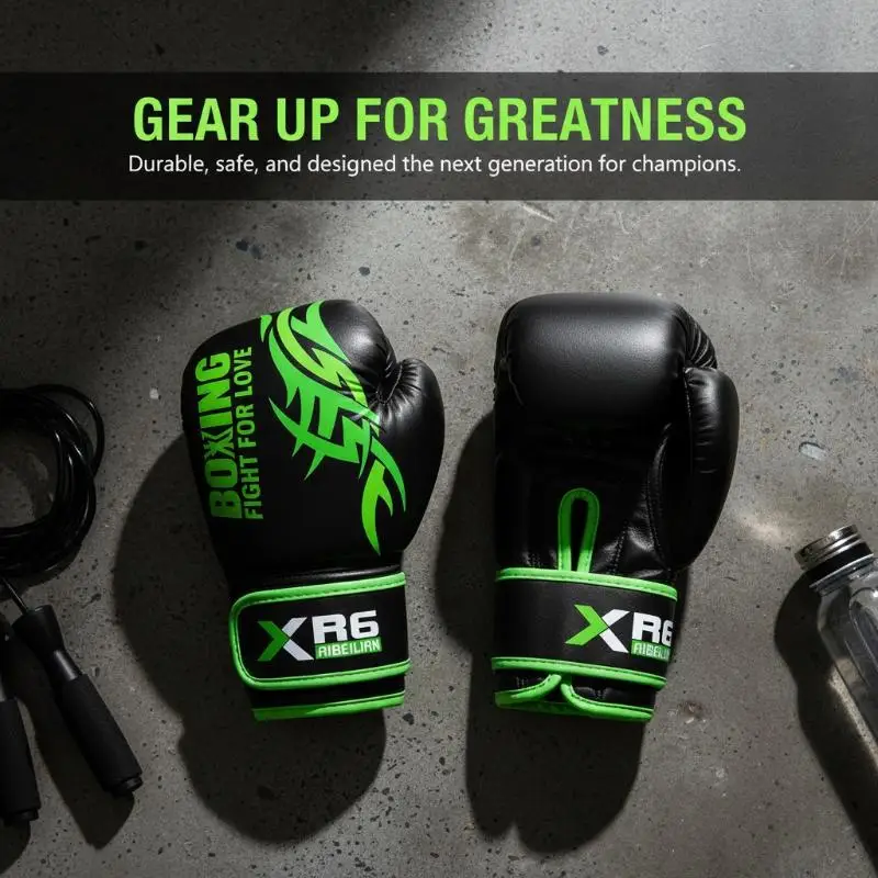 PU Sanda Gloves 4 6 Oz for Children Adult Breathable Professional Boxing Training Muay Thai Taekwondo Practice Mitts image 4