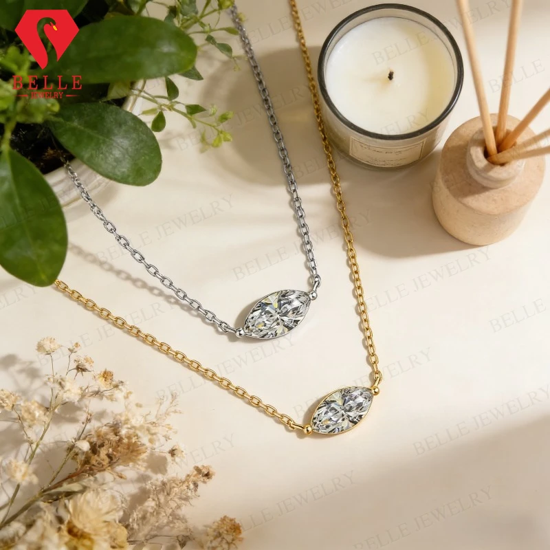 

Moissanite Marquise Pendant 5x10mm-6x12mm D Color With GRA 925 Silve For Wedding Engagement Party Jewelry Gifts Top Quality