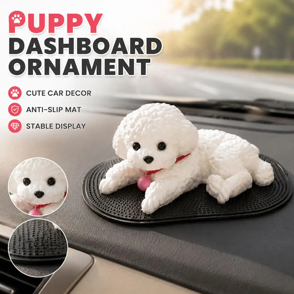 Realistic Lying Teddy Dog Car Dashboard Ornament Stress Relief Squishy Fidget Toys Car Interior Home Desktop Decoration Gift
