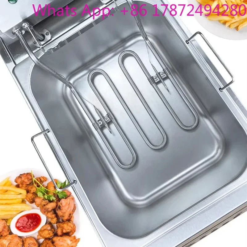 Electric fryer Commercial fully automatic lifting fryer 8L single cylinder intelligent timing fried chicken fillet French fries