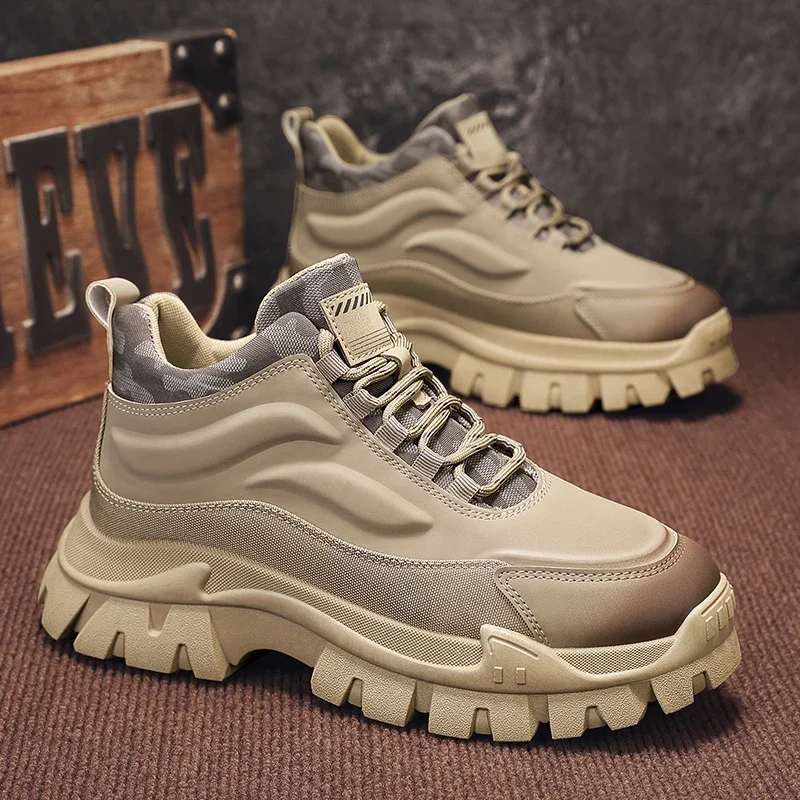 

Men's Ankle Boots Fashion Combat Tactical Motorcycle Ankle Boots Outdoor Hiking Work Luxury Designer Men Shoes Botas Para Hombre