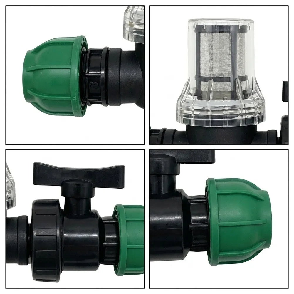 20/25/32mm Drip Irrigation Adapter With Tube Quick Connector Mesh Filter Garden Drip Irrigation Adapter