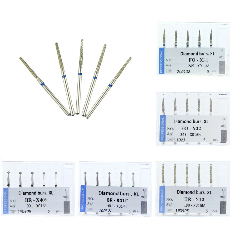 

10pcs Dental Diamond Burs Drill 22 Sizes FG XL for High Speed Handpiece Stomatology Supplies for Dentistry Grinding Tools