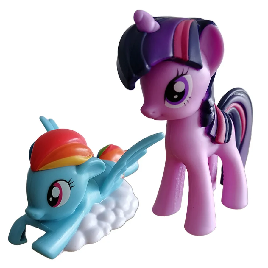 Hasbro My Little Pony Cute Dolls Twilight Sparkle Rainbow Dash Slide Action Figure BurgerKings Toy Boys Girls Birthday Gifts