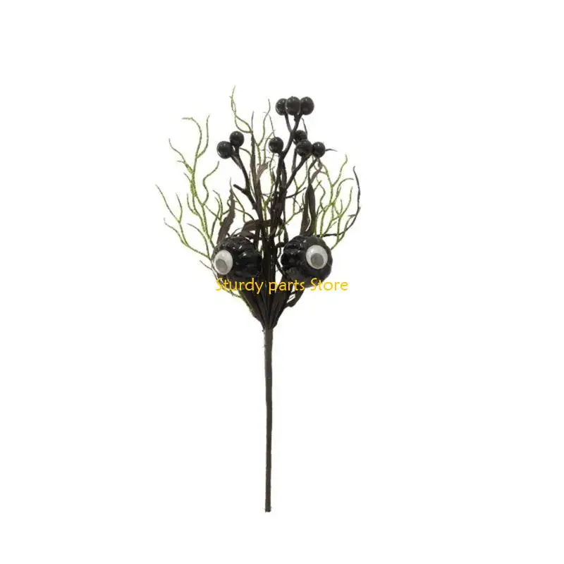 97QC Halloween Horror Flower with Eyeball Party Costume Cosplay Prop Ornament for Wedding Birthday Holiday New Year Decor