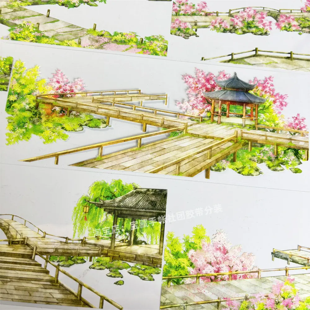 

Декоративная лента Washi PET с узором «Садовый зигзаг» для скрапбукинга, украшения телефонов и декора коридоров/проходов