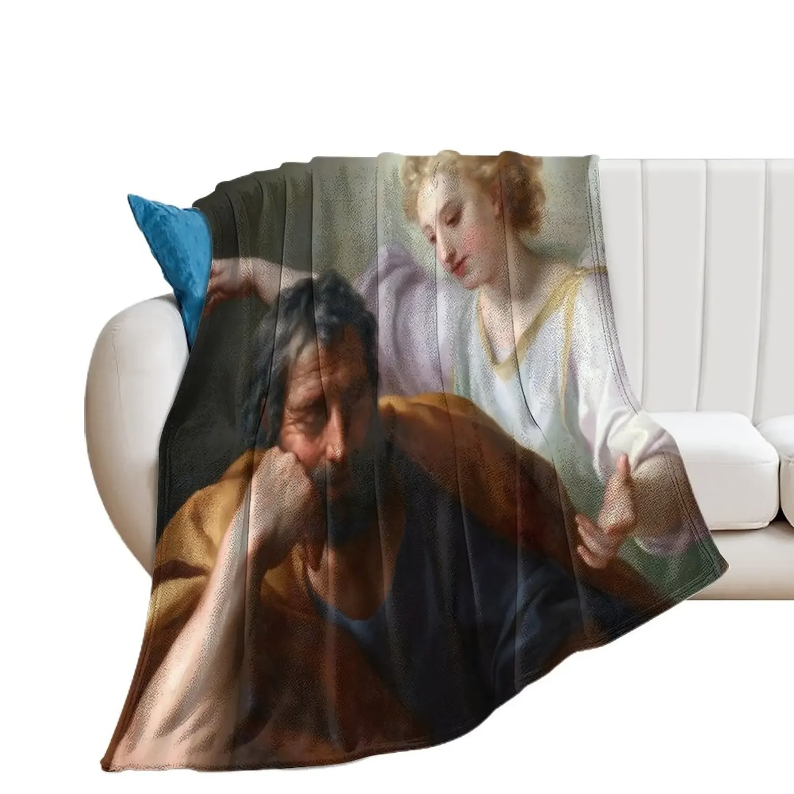 The Dream of St. Joseph by Mengs (1774) Throw Blanket Heavy heavy to sleep Plaid on the sofa Tourist Blankets